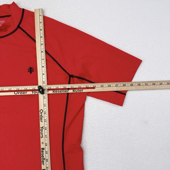 Coolibar Rash Guard Men’s Size Large Red UPF 50 Shirt Surf Swim Sun Beach Pool - Picture 8 of 9